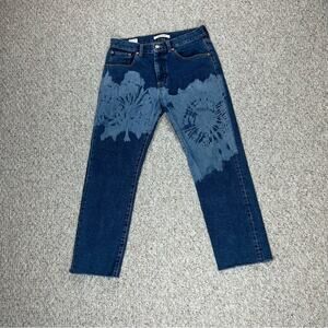 PacSun Vintage Loose Bleached Jeans Women's 30 Button Fly Raw Hem Dark Wash